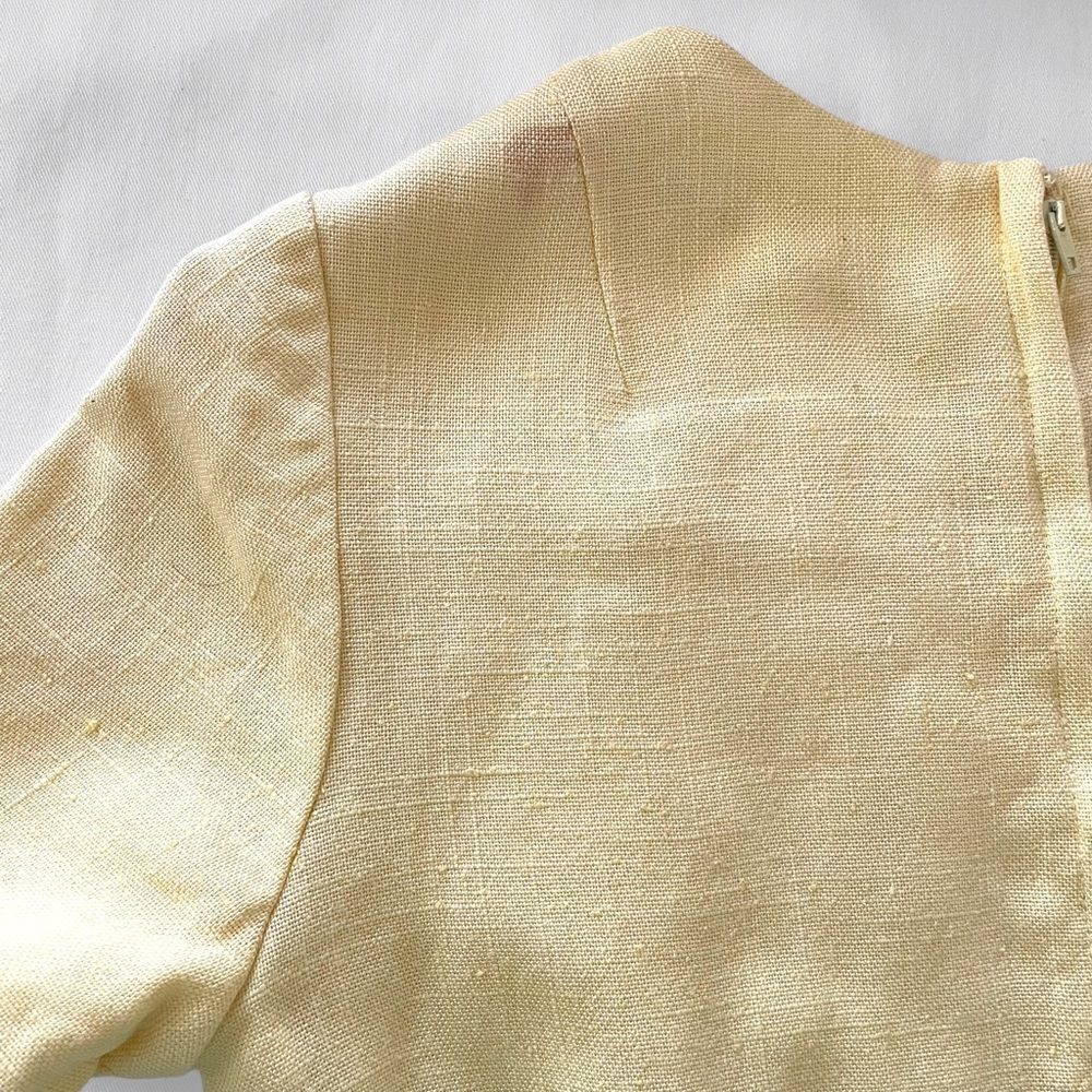 Vintage Henry Lee Mod Linen Daisy Dress - Picture 8 of 9